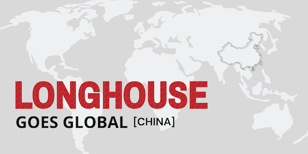 Longhouse Goes Global China text across global map